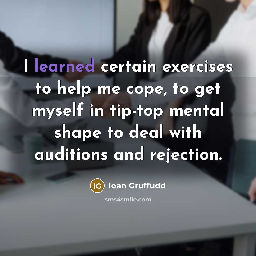 “I learned certain exercises to help me cope, to get…” quote by Ioan Gruffudd