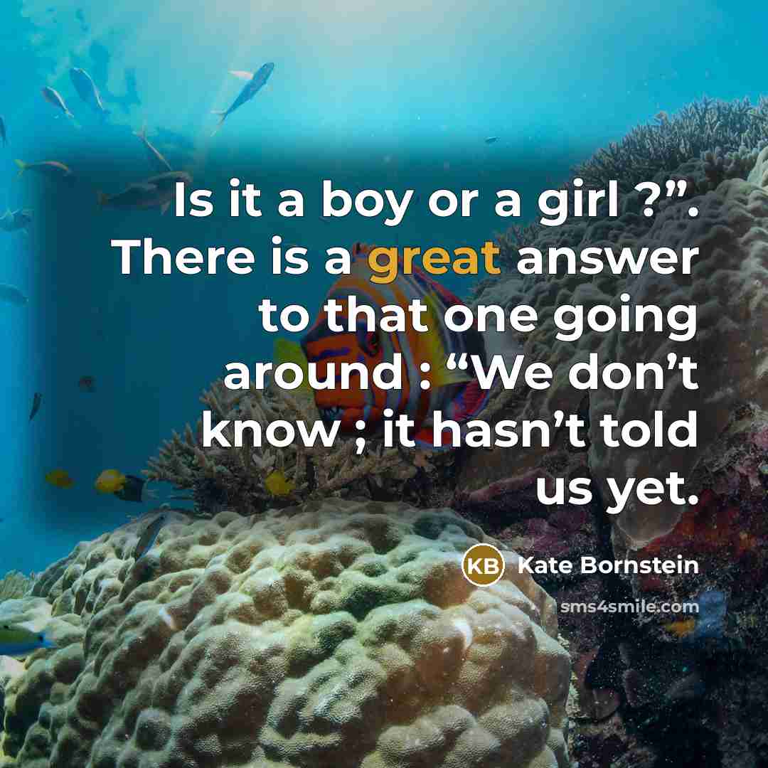 “Is it a boy or a girl ?”. There is…” quote by Kate Bornstein