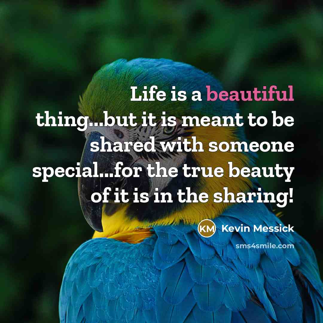“Life is a beautiful thing...but it is meant to be…” quote by Kevin Messick