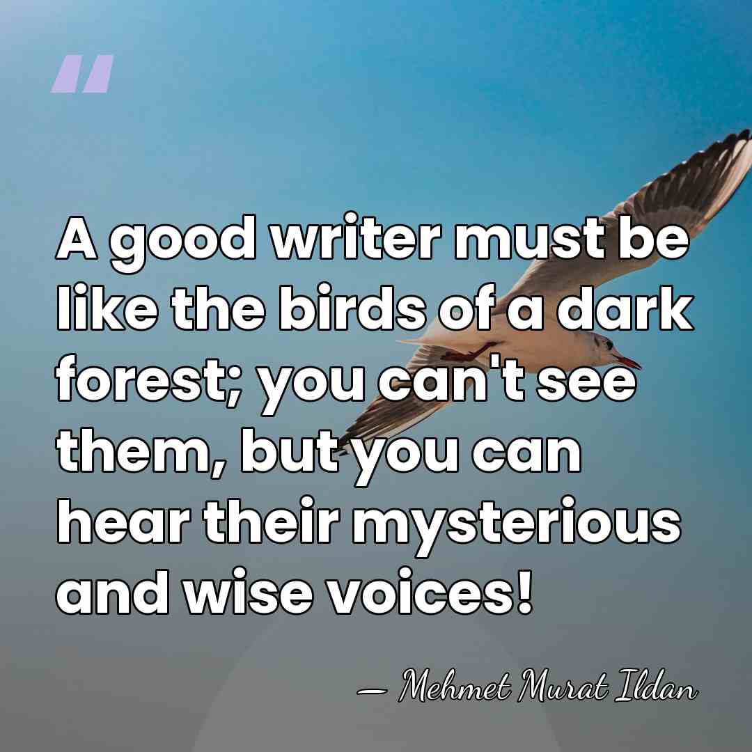 A good writer must be like the birds of a dark forest;&hellip; - Mehmet Murat Ildan