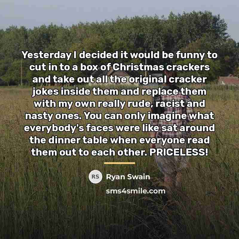 “Yesterday I decided it would be funny to cut in…” quote by Ryan Swain