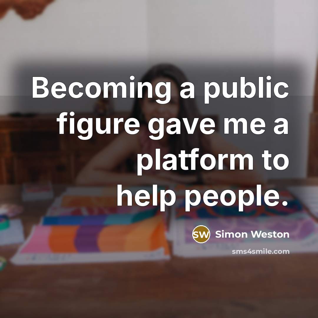 “Becoming a public figure gave me a platform to help…” quote by Simon Weston