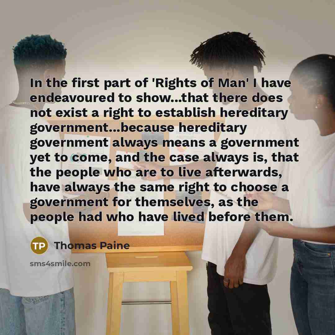 “In the first part of 'Rights of Man' I have…” quote by Thomas Paine
