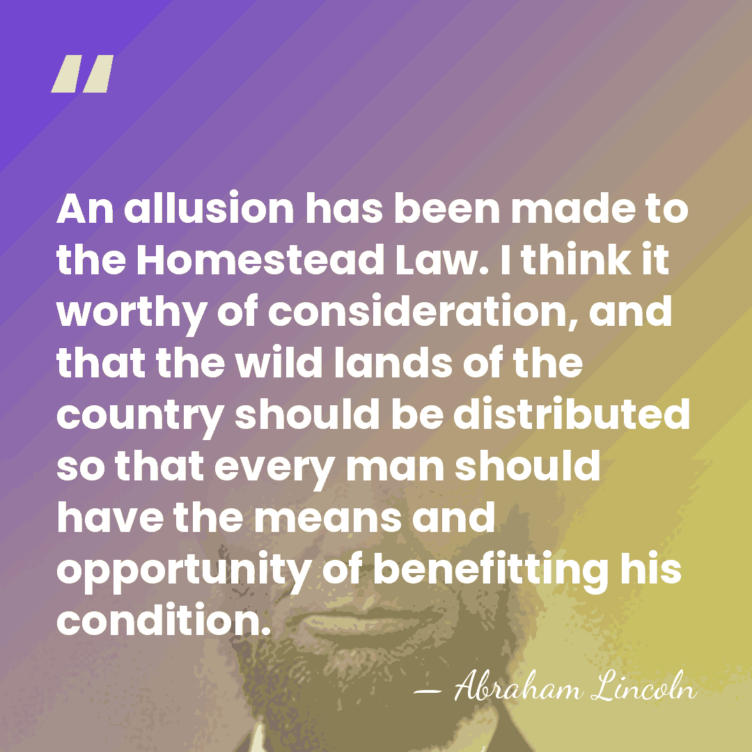 An allusion has been made to the Homestead Law. I think it&hellip; - Abraham Lincoln