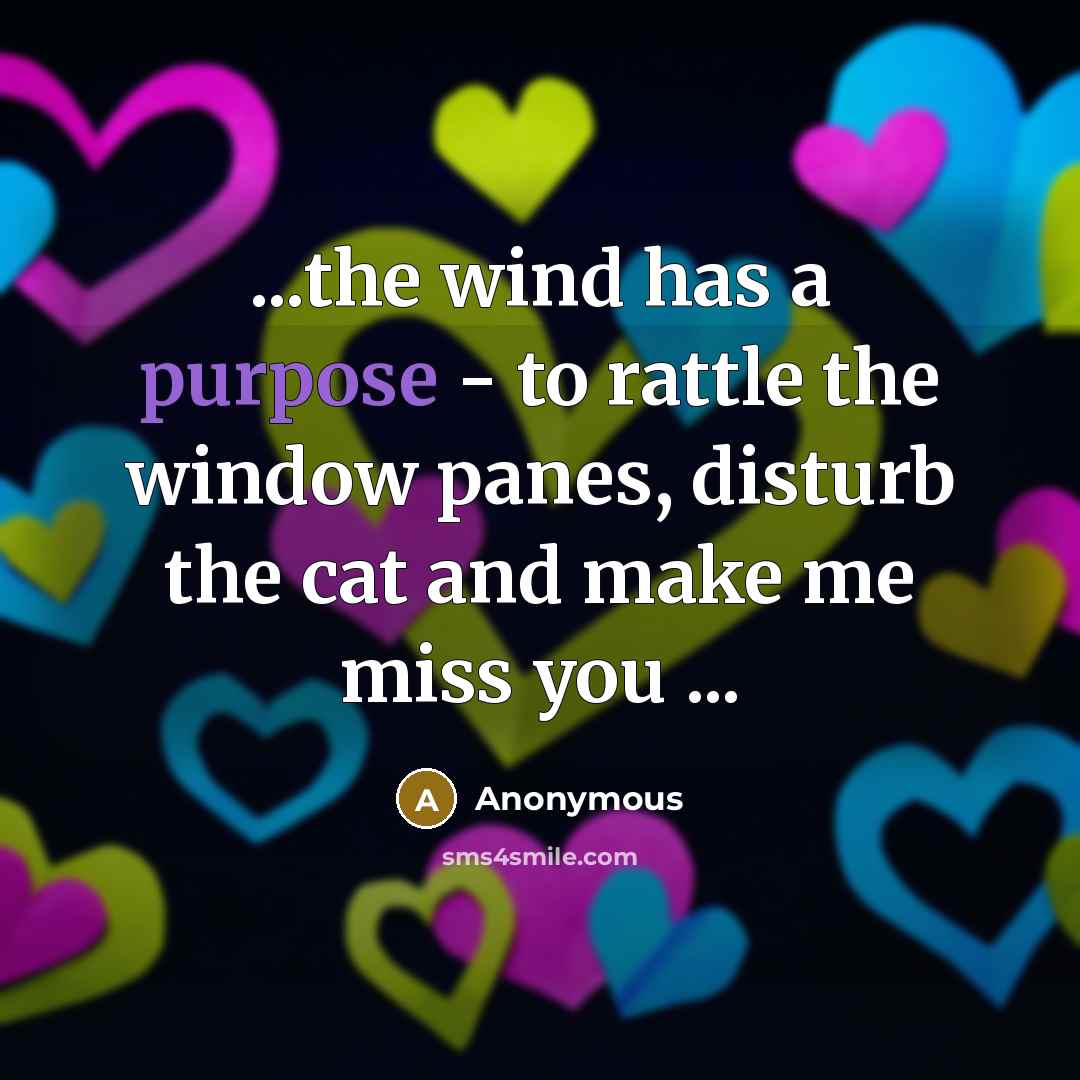 “...the wind has a purpose - to rattle the window…” quote by Anonymous
