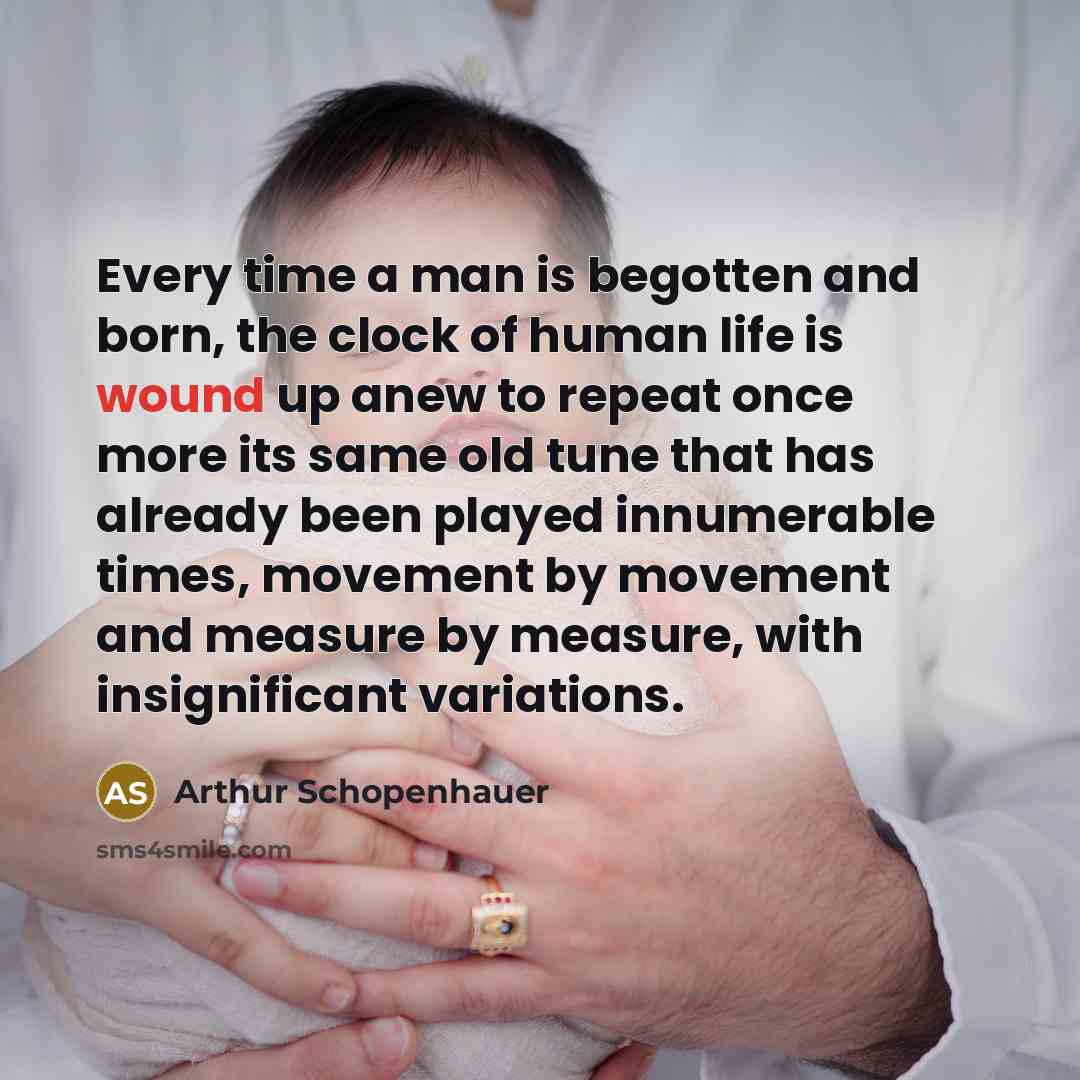 “Every time a man is begotten and born, the clock…” quote by Arthur Schopenhauer