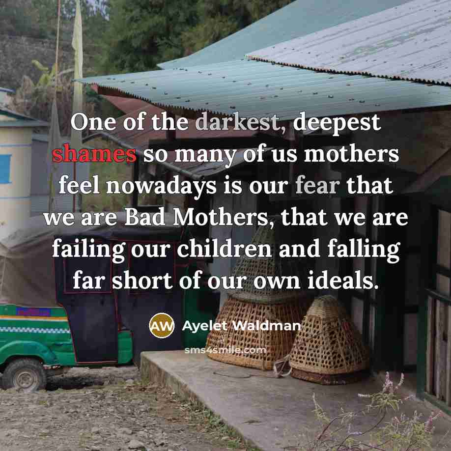“One of the darkest, deepest shames so many of us…” quote by Ayelet Waldman