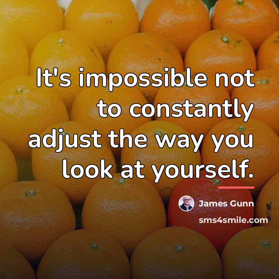 “It's impossible not to constantly adjust the way you look…” quote by James Gunn