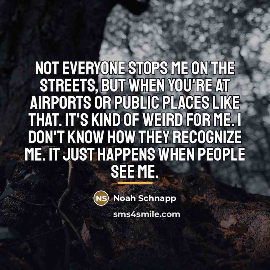 “Not everyone stops me on the streets, but when you're…” quote by Noah Schnapp