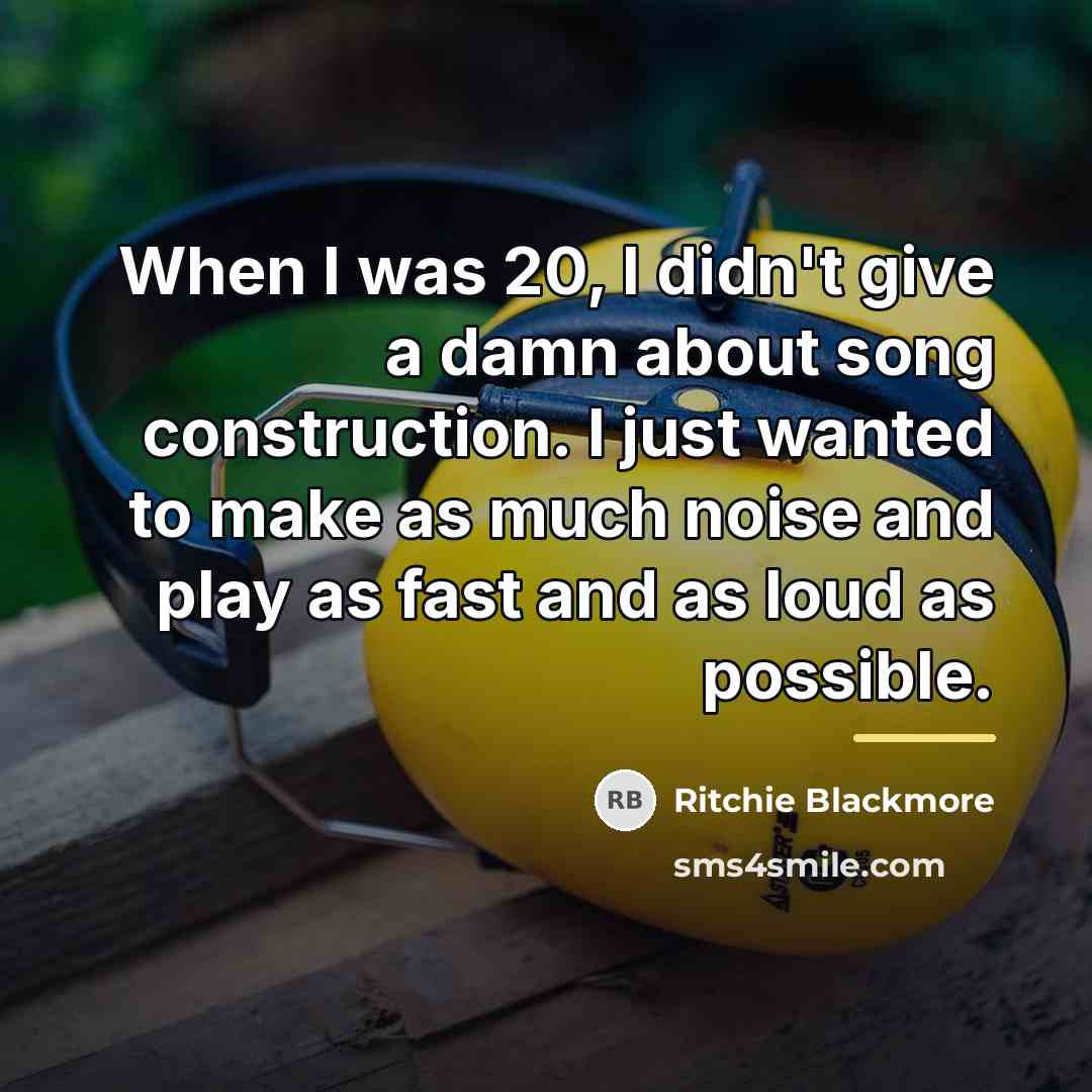 “When I was 20, I didn't give a damn about…” quote by Ritchie Blackmore