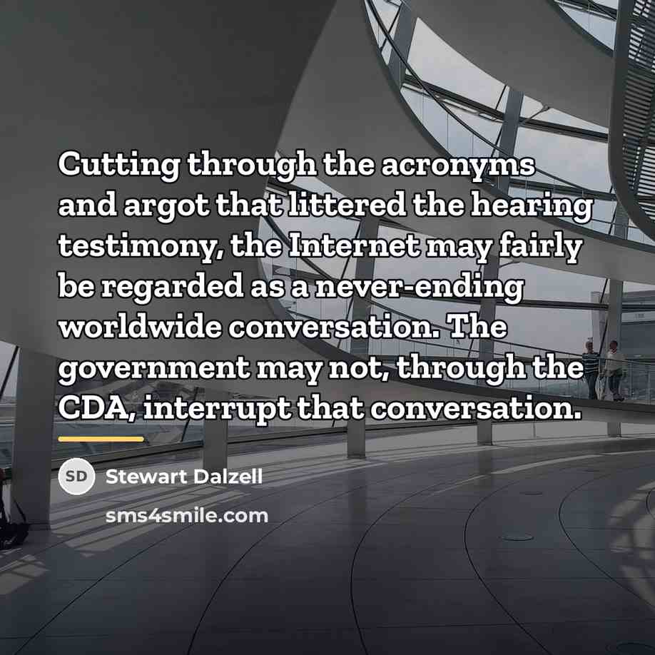 “Cutting through the acronyms and argot that littered the hearing…” quote by Stewart Dalzell