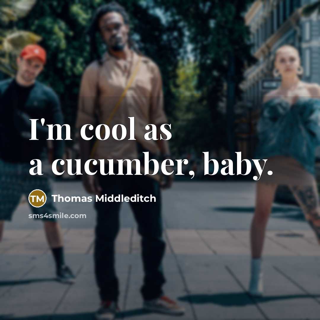 “I'm cool as a cucumber, baby.…” quote by Thomas Middleditch