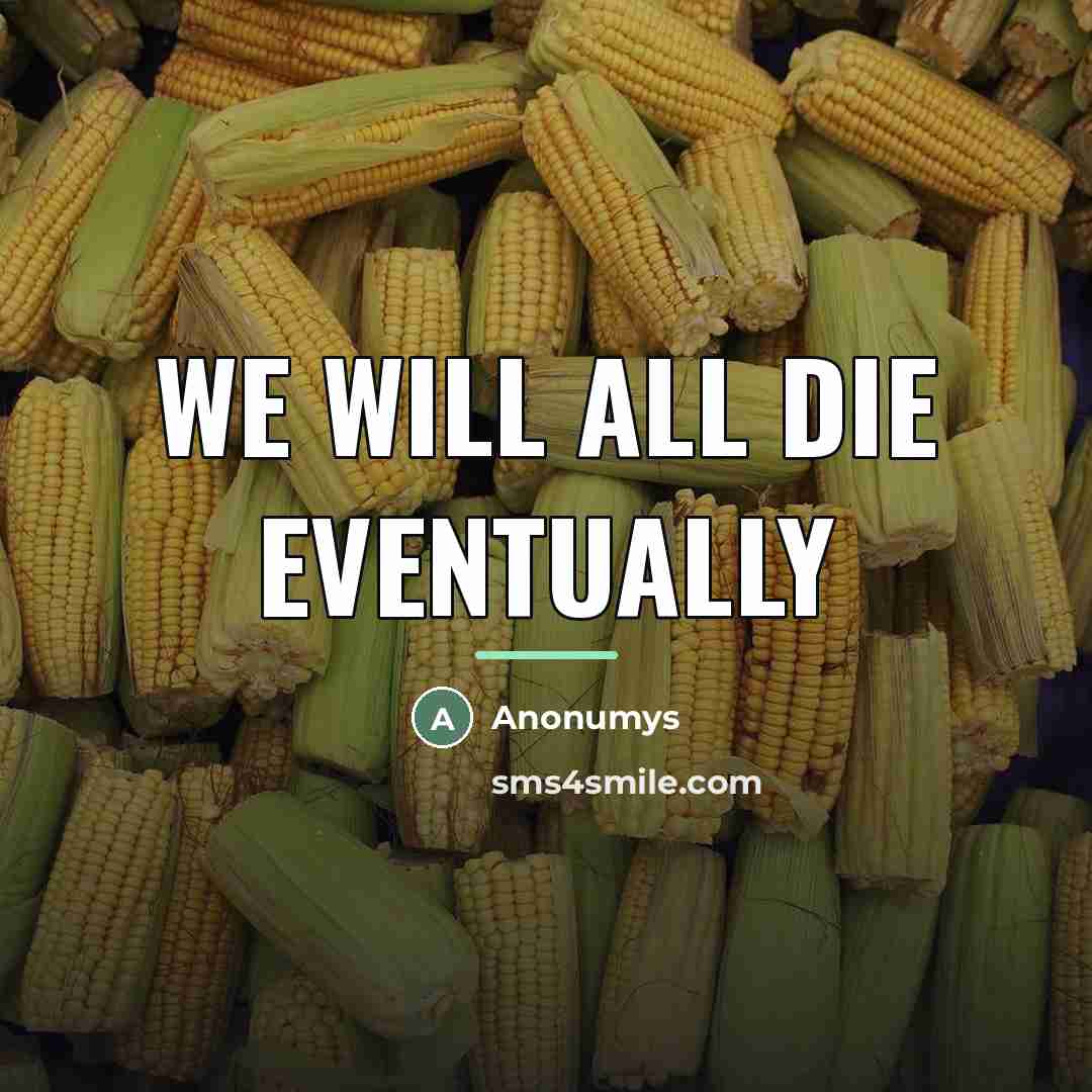 “We will all die eventually…” quote by Anonumys