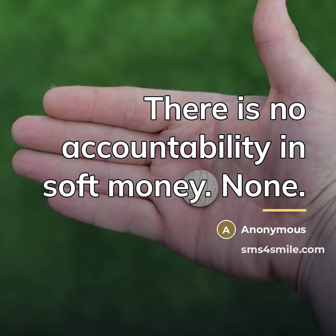 “There is no accountability in soft money. None.…” quote by Anonymous