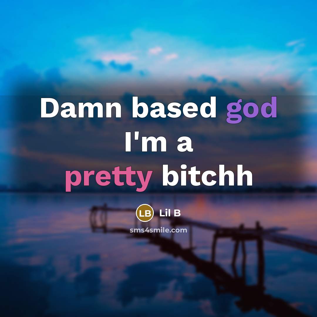 “Damn based god I'm a pretty bitchh…” quote by Lil B
