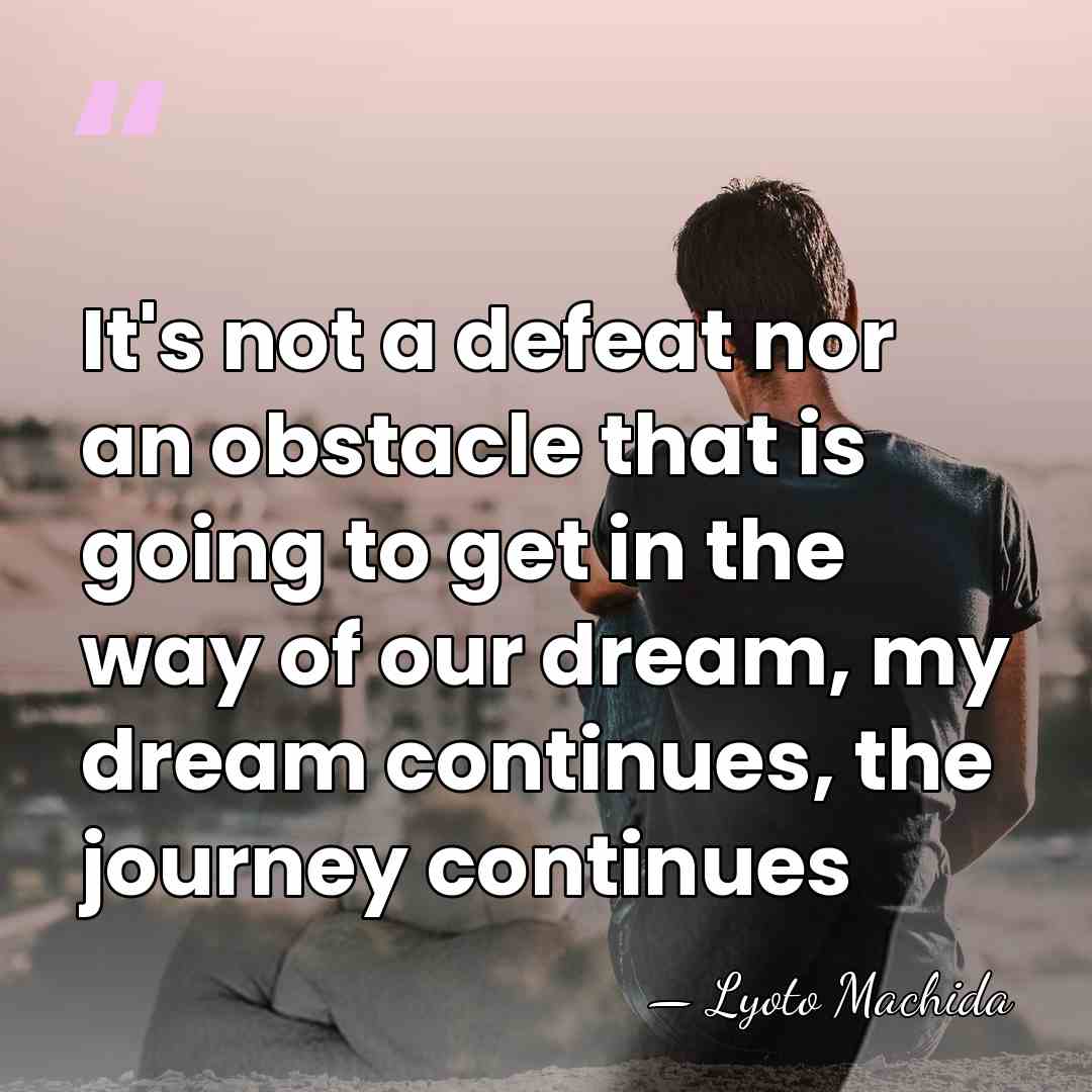 It's not a defeat nor an obstacle that is going to get&hellip; - Lyoto Machida