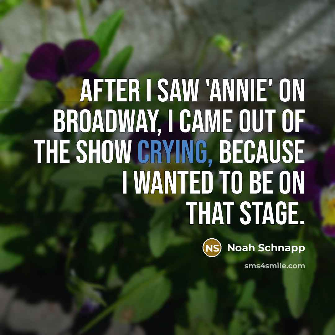 “After I saw 'Annie' on Broadway, I came out of…” quote by Noah Schnapp