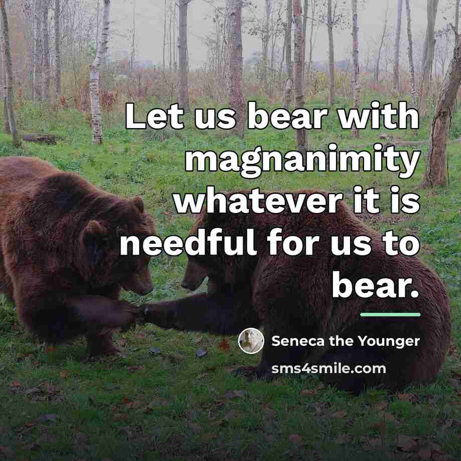 “Let us bear with magnanimity whatever it is needful for…” quote by Seneca the Younger