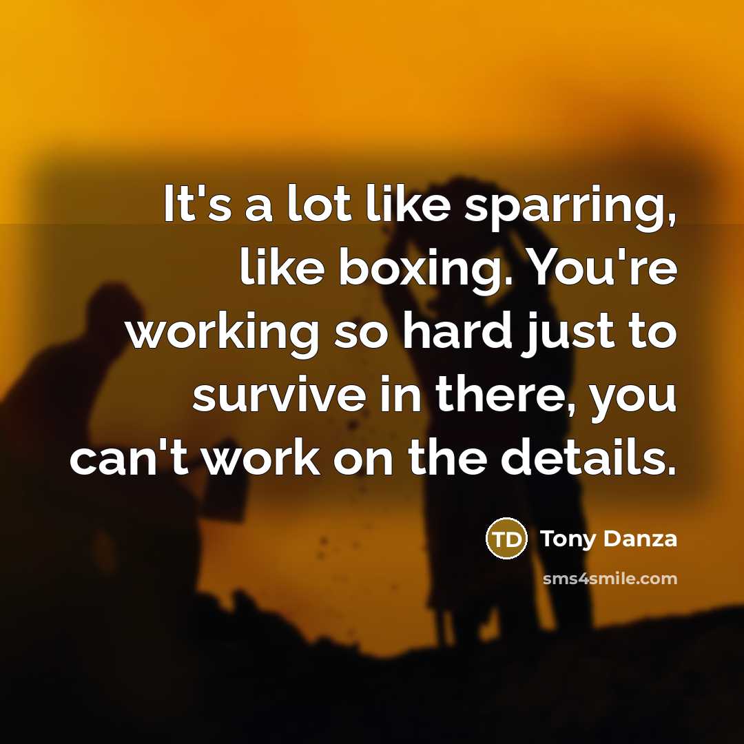“It's a lot like sparring, like boxing. You're working so…” quote by Tony Danza