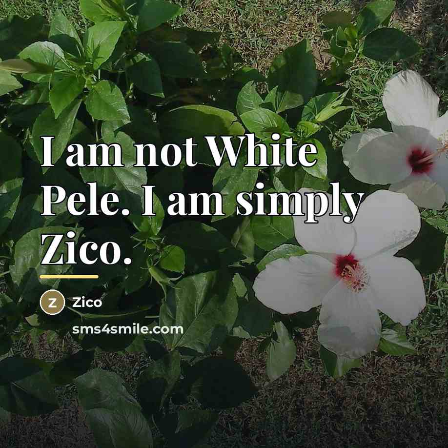 “I am not White Pele. I am simply Zico.…” quote by Zico