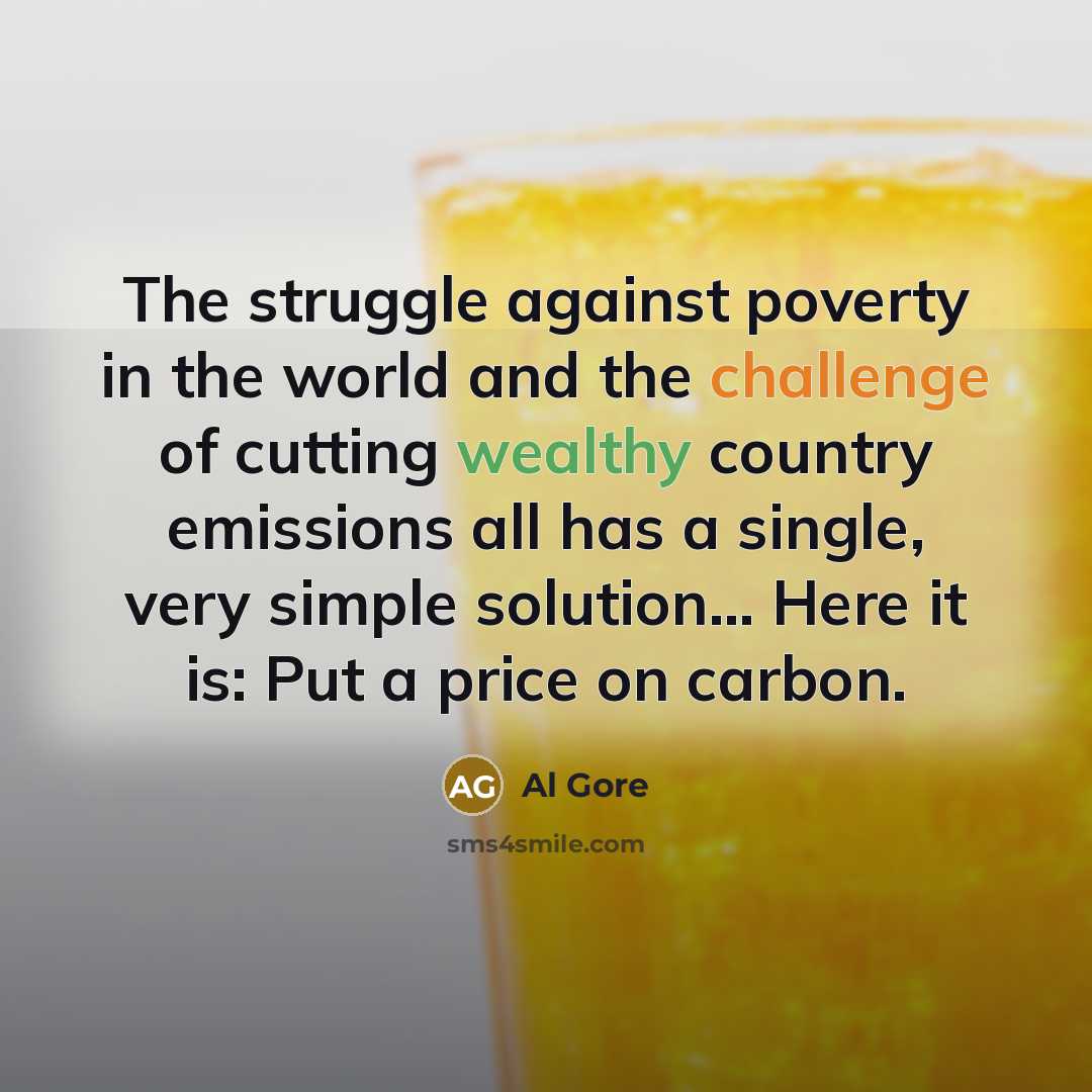“The struggle against poverty in the world and the challenge…” quote by Al Gore