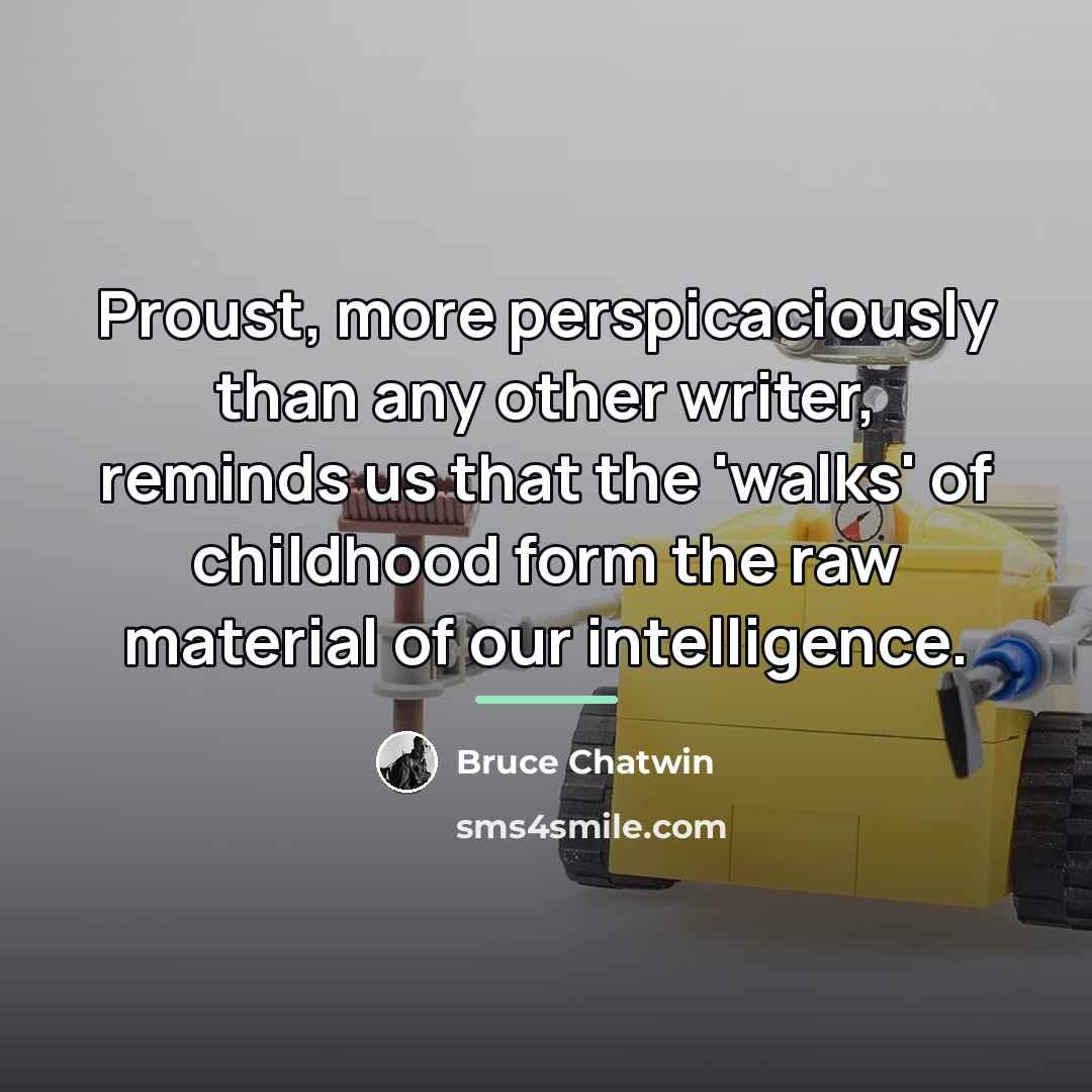 “Proust, more perspicaciously than any other writer, reminds us that…” quote by Bruce Chatwin