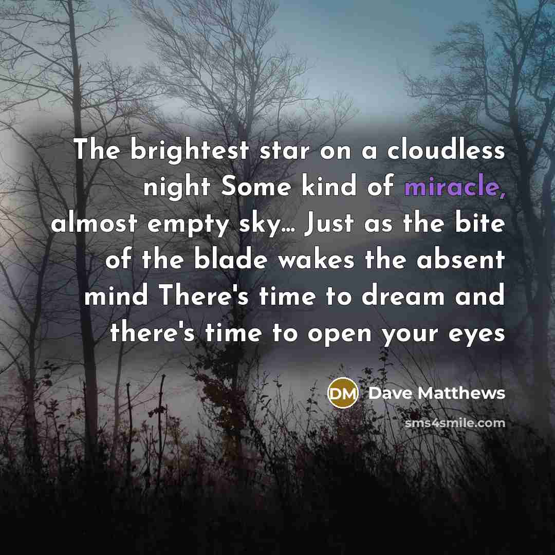 “The brightest star on a cloudless night Some kind of…” quote by Dave Matthews