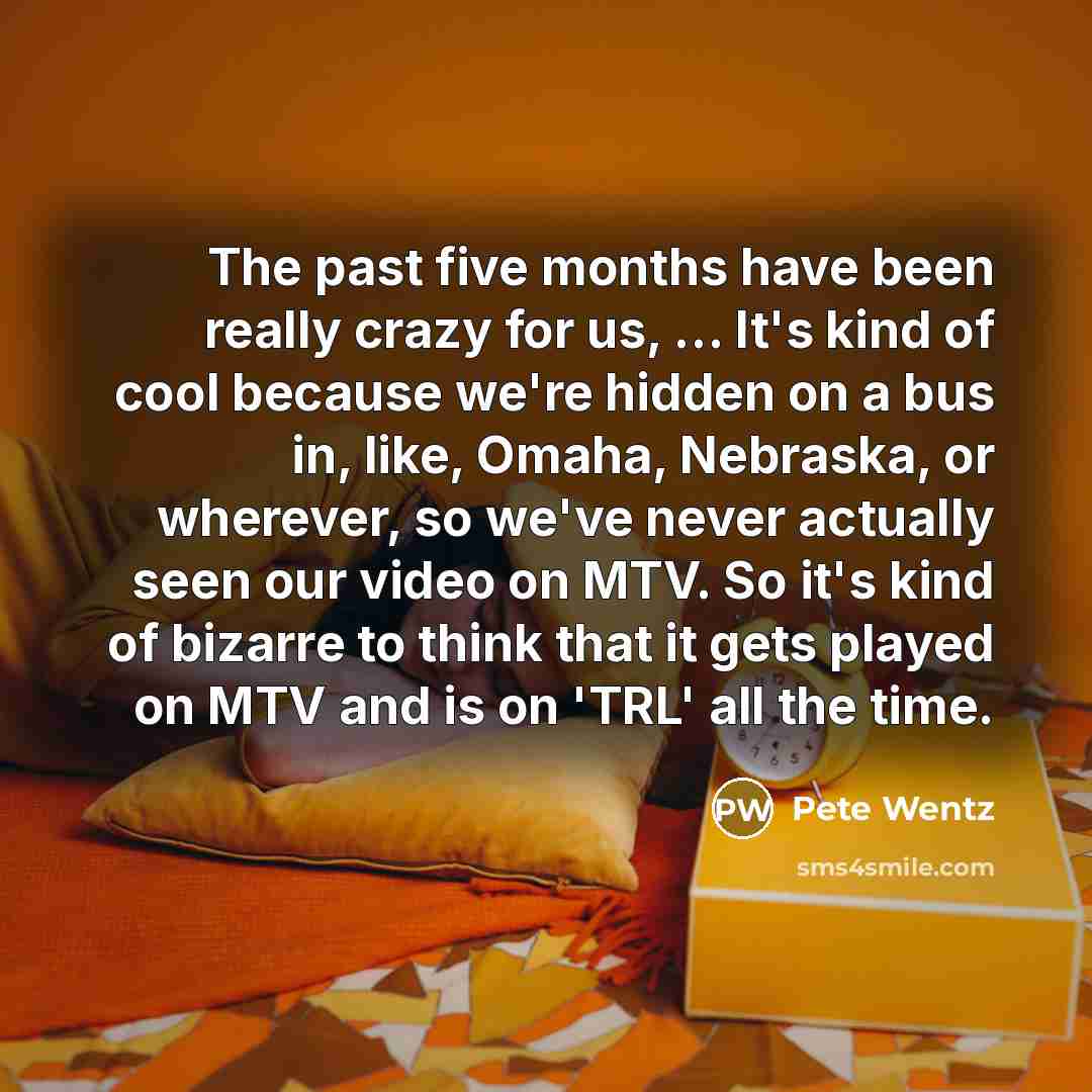 “The past five months have been really crazy for us,…” quote by Pete Wentz