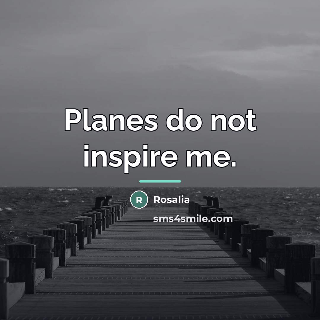 “Planes do not inspire me.…” quote by Rosalia