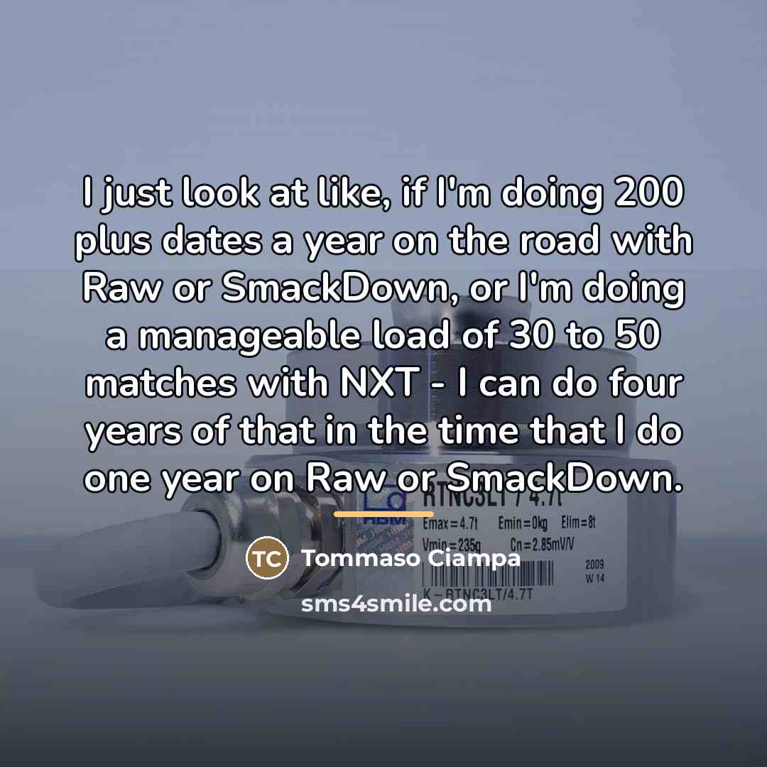 “I just look at like, if I'm doing 200 plus…” quote by Tommaso Ciampa