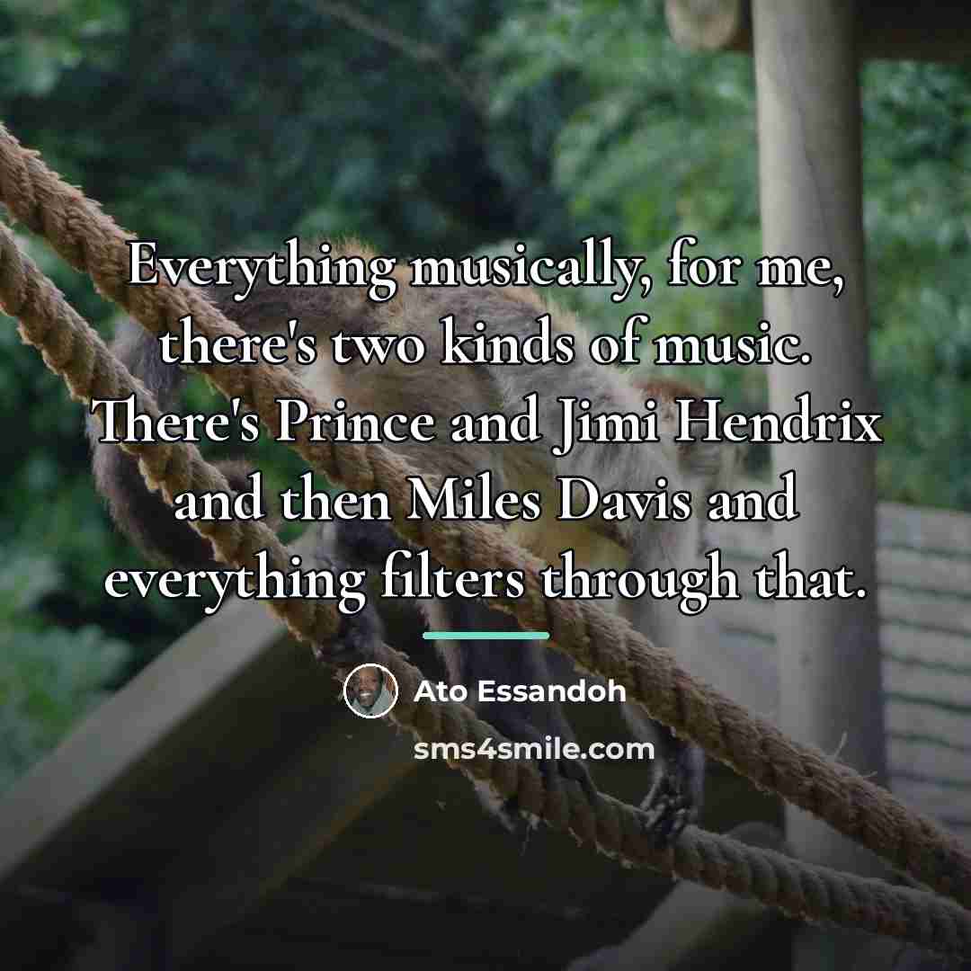 “Everything musically, for me, there's two kinds of music. There's…” quote by Ato Essandoh