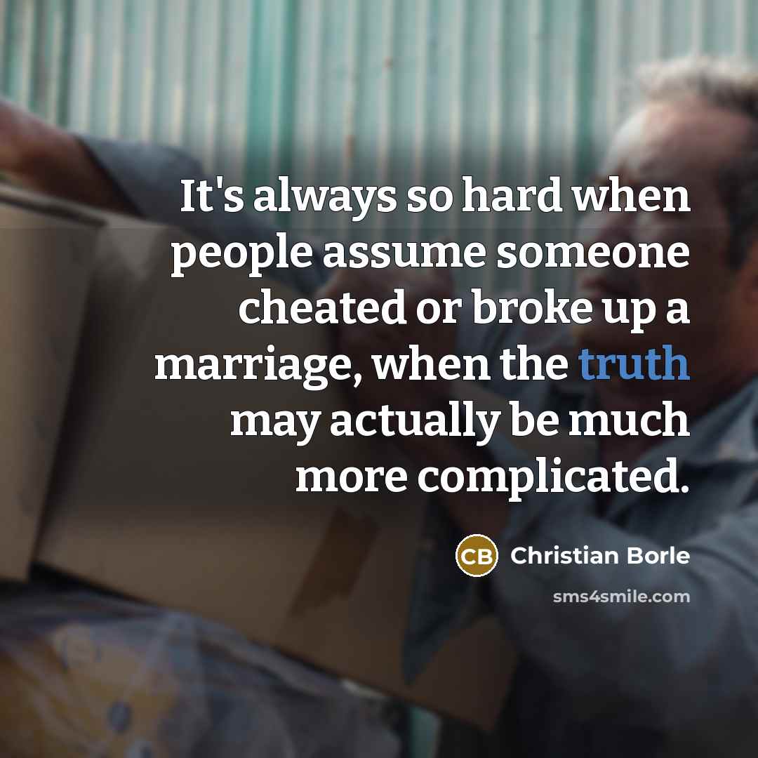 “It's always so hard when people assume someone cheated or…” quote by Christian Borle