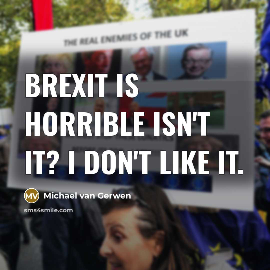 “Brexit is horrible isn't it? I don't like it.…” quote by Michael van Gerwen