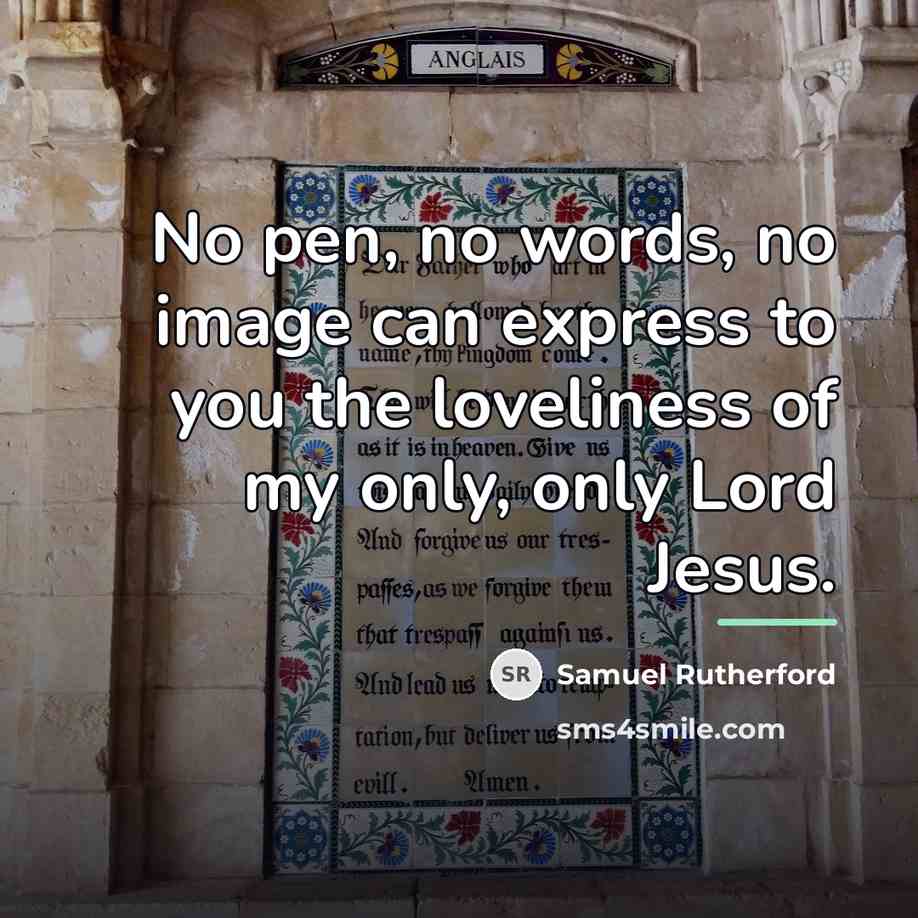 “No pen, no words, no image can express to you…” quote by Samuel Rutherford
