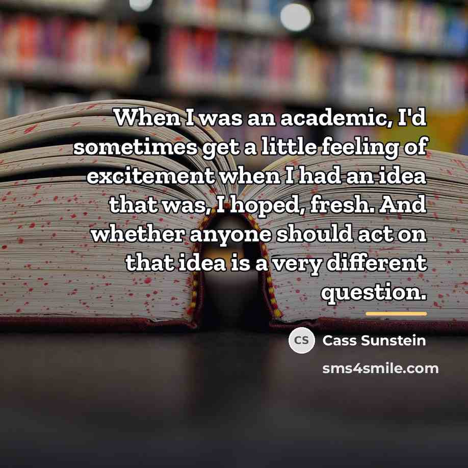 “When I was an academic, I'd sometimes get a little…” quote by Cass Sunstein