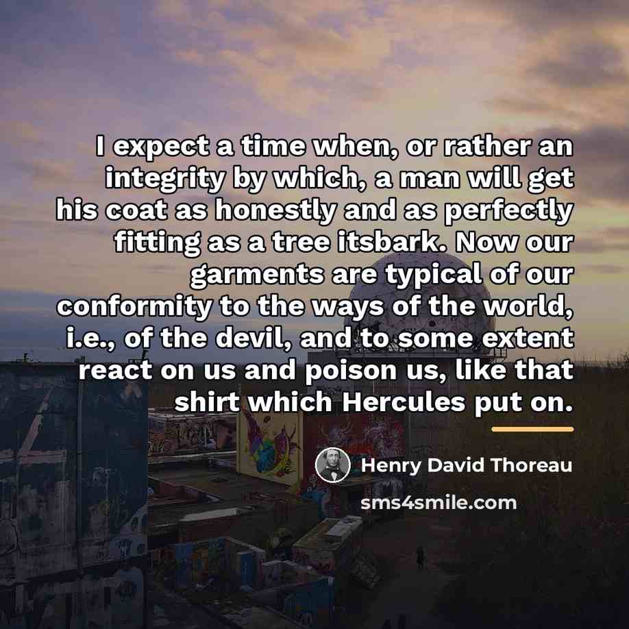 “I expect a time when, or rather an integrity by…” quote by Henry David Thoreau