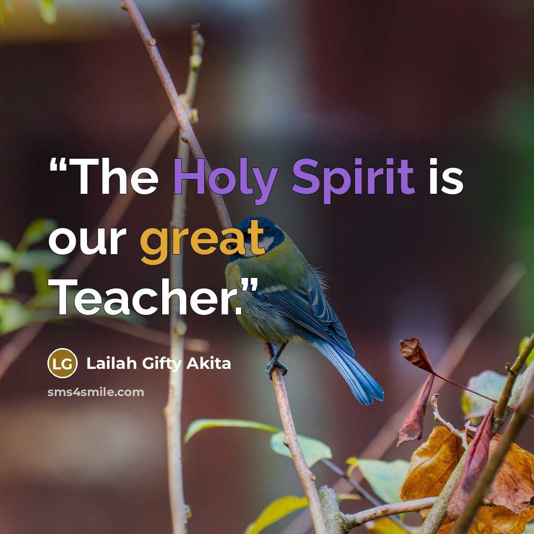 “The Holy Spirit is our great Teacher.” quote by Lailah Gifty Akita