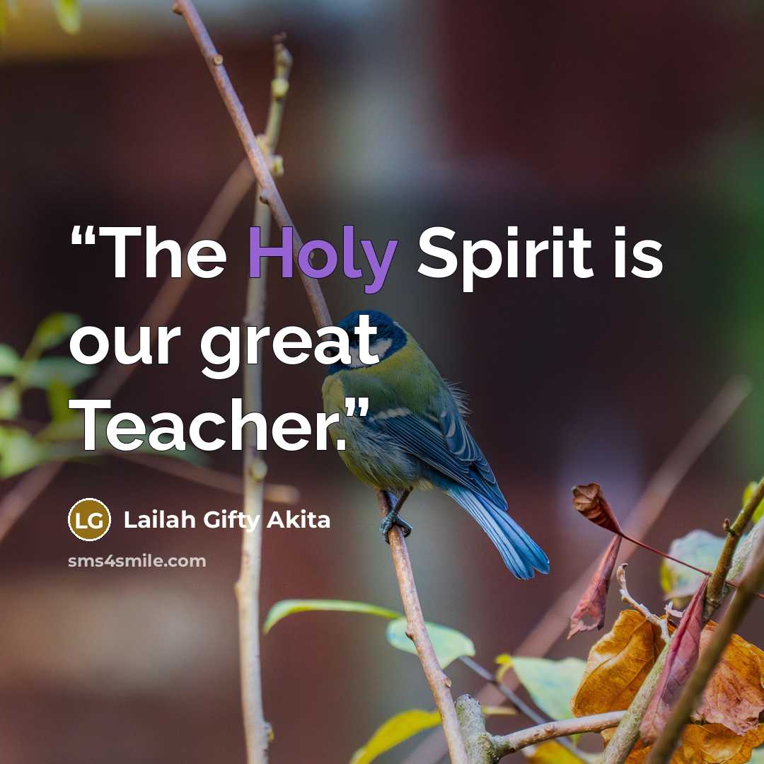 “The Holy Spirit is our great Teacher.” quote by Lailah Gifty Akita