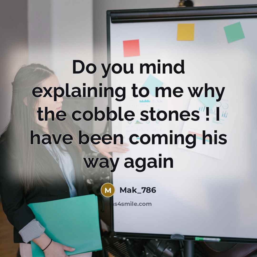 “Do you mind explaining to me why the cobble stones ! I have been coming his way again” quote by Mak_786