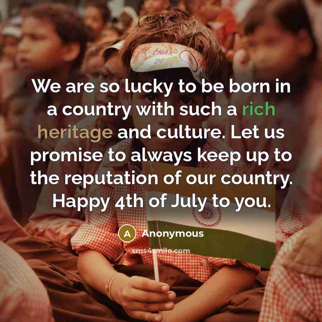 “We are so lucky to be born in a country…” quote by Anonymous