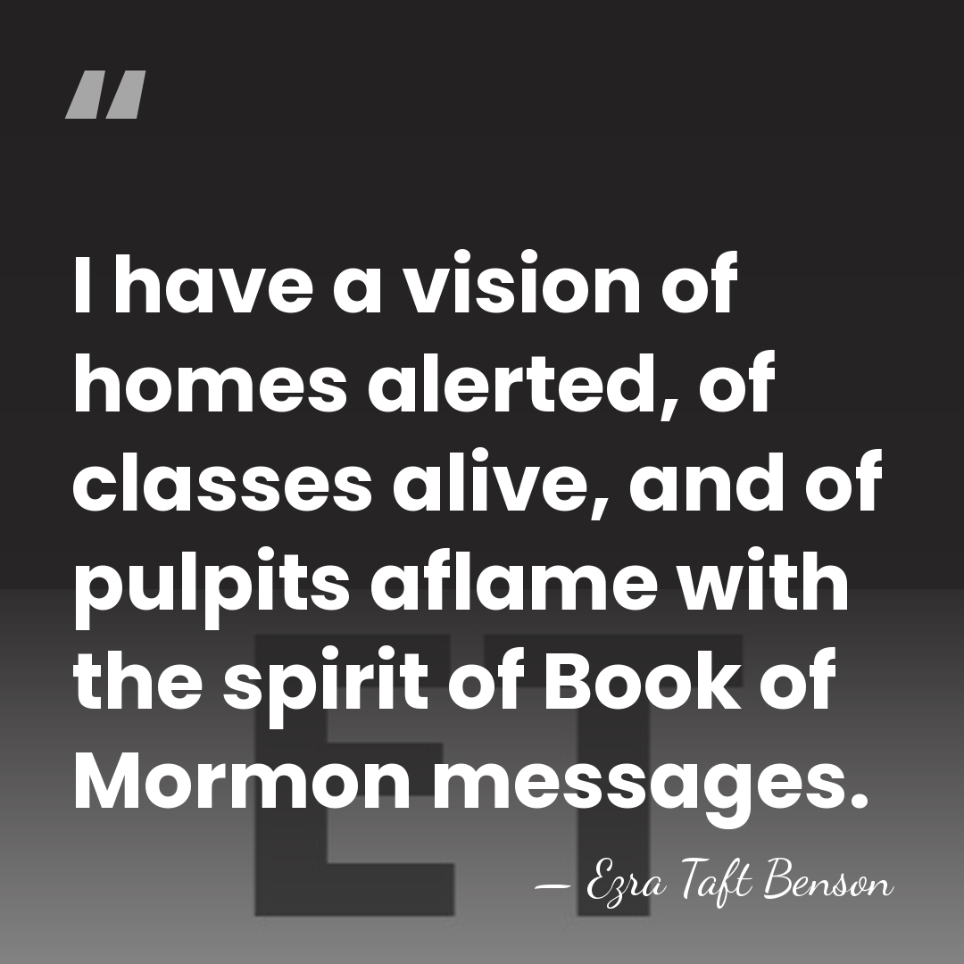 I have a vision of homes alerted, of classes alive, and of&hellip; - Ezra Taft Benson