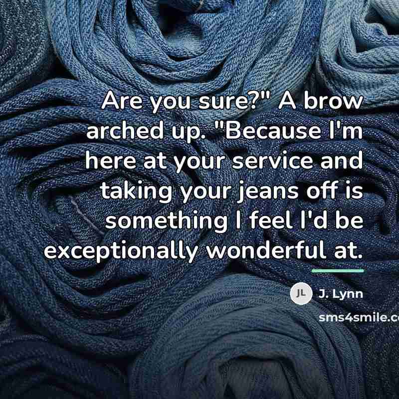 “Are you sure?" A brow arched up. "Because I'm here…” quote by J. Lynn
