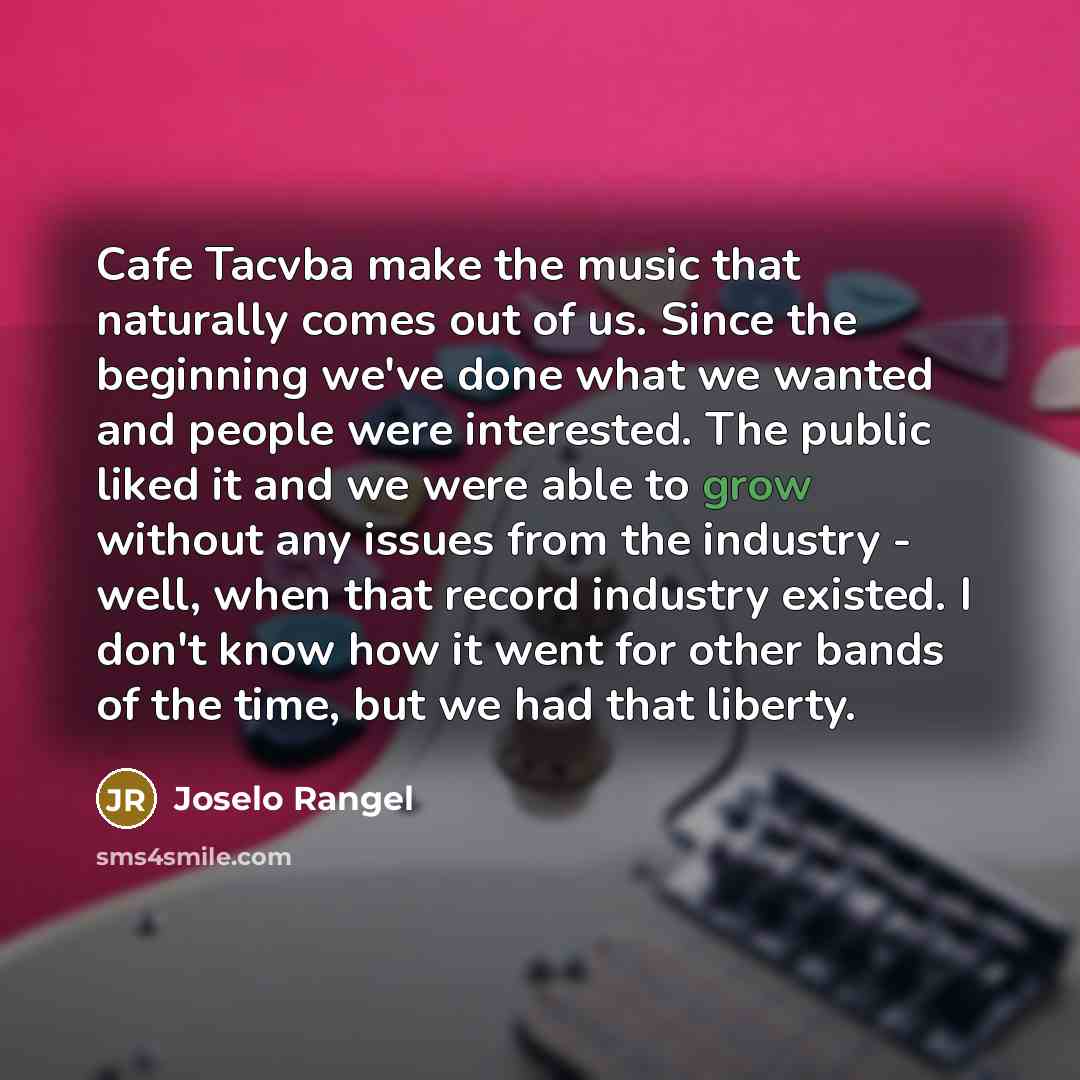 “Cafe Tacvba make the music that naturally comes out of…” quote by Joselo Rangel