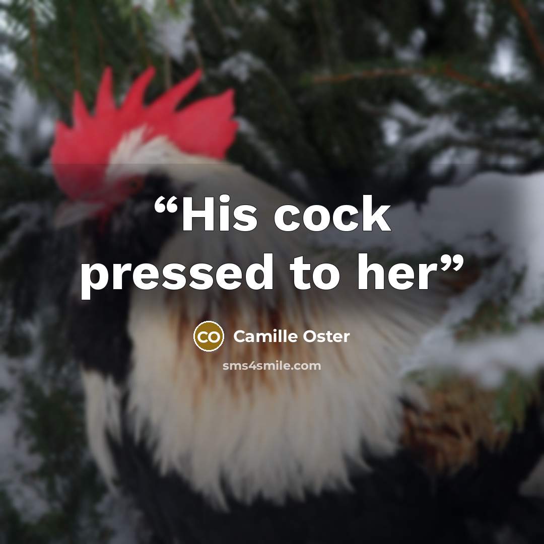 “His cock pressed to her” quote by Camille Oster