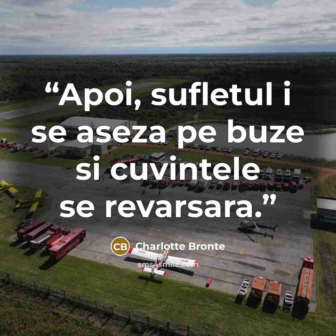 “Apoi, sufletul i se aseza pe buze si cuvintele se revarsara.” quote by Charlotte Brontë