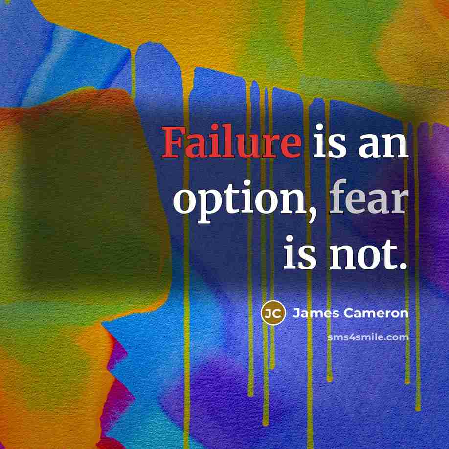 “Failure is an option, fear is not.…” quote by James Cameron