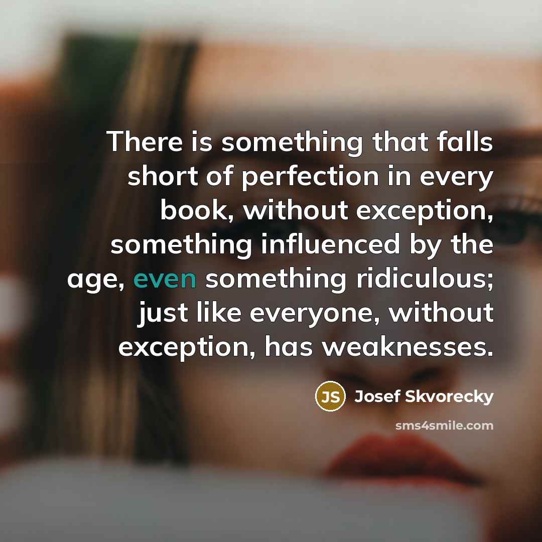 “There is something that falls short of perfection in every…” quote by Josef Skvorecky