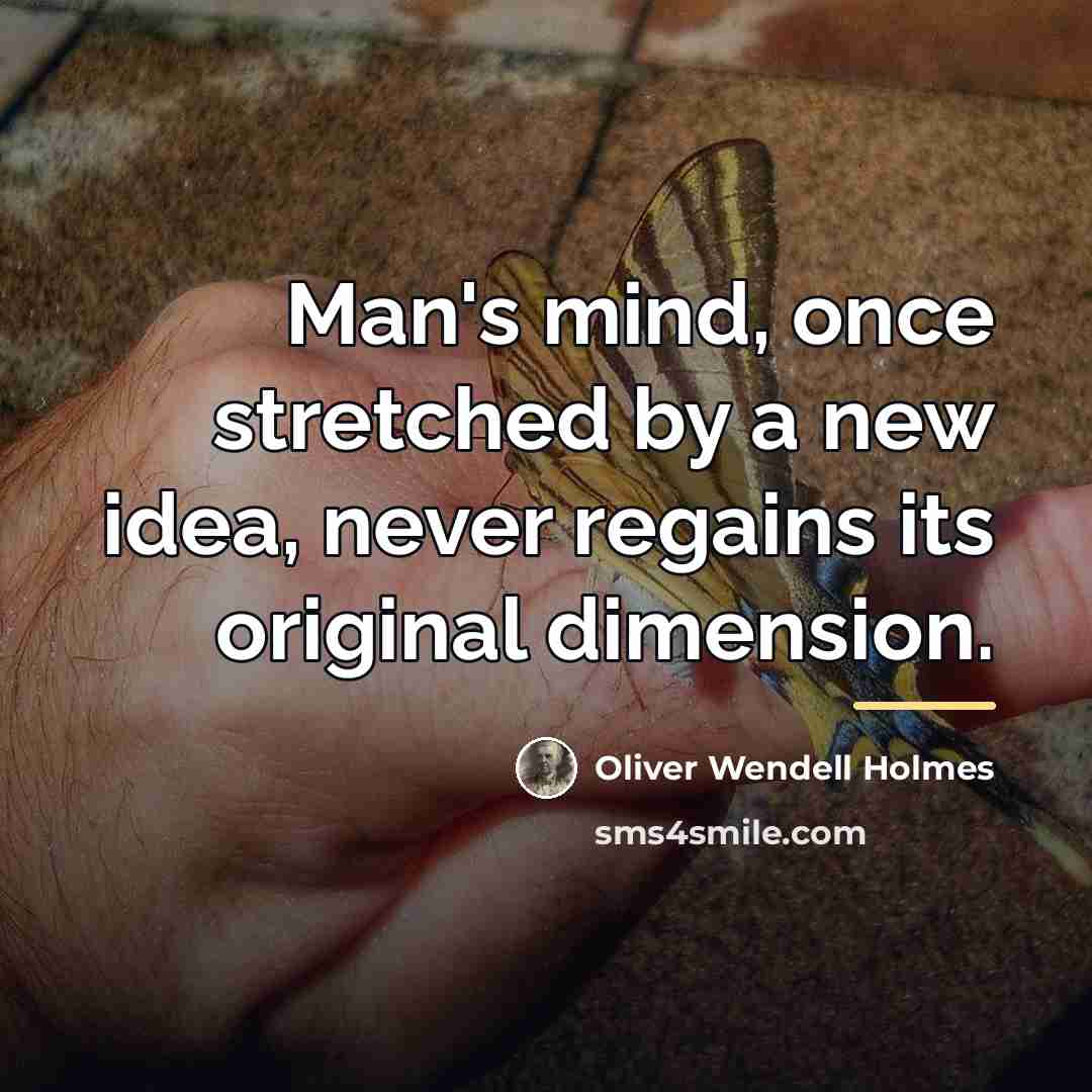 “Man's mind, once stretched by a new idea, never regains…” quote by Oliver Wendell Holmes