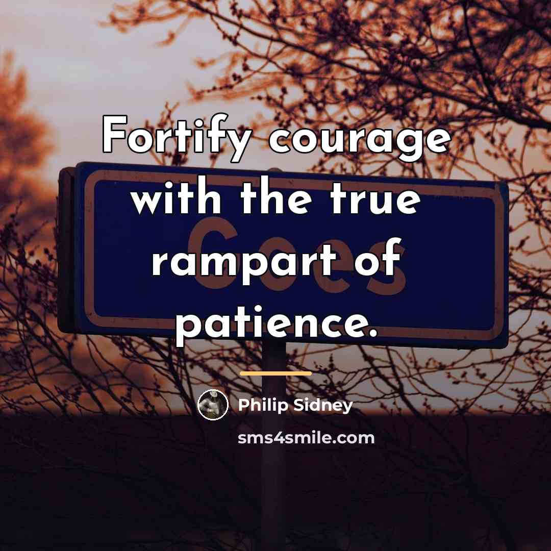 “Fortify courage with the true rampart of patience.…” quote by Philip Sidney