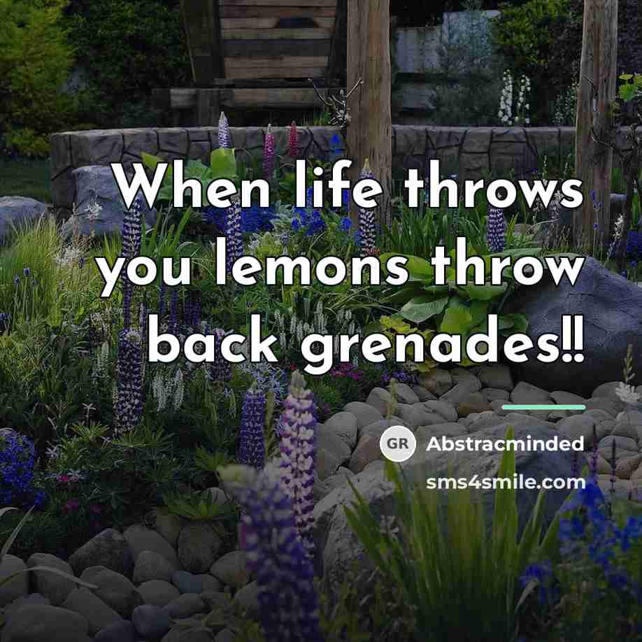 “When life throws you lemons throw back grenades!!…” quote by Abstracminded